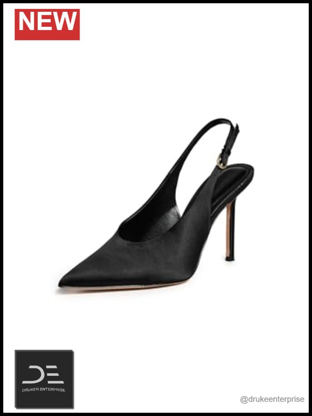 Women's Remy Slingback Heels Stiletto Pointed Toe Satin PUMP